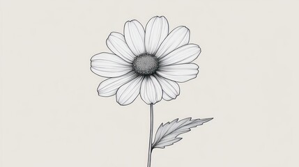 Simple line drawing of a daisy