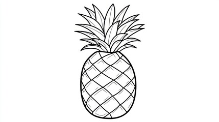 Simple line drawing of a pineapple