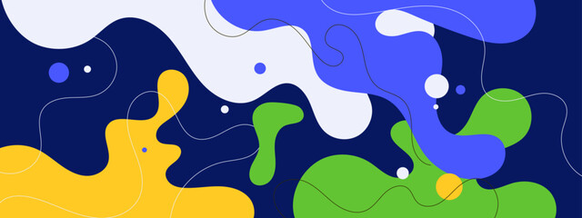 Abstract geometric design in blue, green, white, and yellow perfect for backgrounds, branding, and modern graphic projects. Unique and versatile visuals.