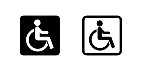 Vector icon set depicting handicap access, ideal for accessibility and support designs.