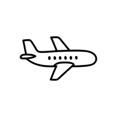 Simple Airplane Outline Icon for Travel and Aviation