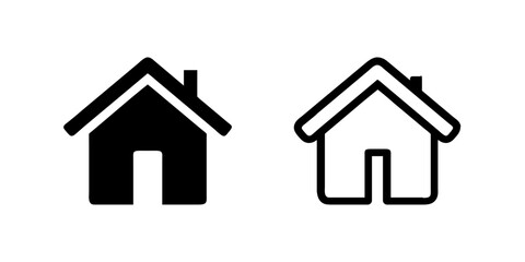 Vector icon set depicting homes, suitable for real estate and living designs.