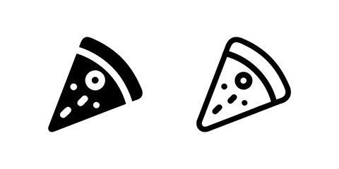 Vector icon set featuring pizza slices, suitable for food and dining designs.
