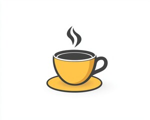 Obraz premium Simple, stylized cup of coffee
