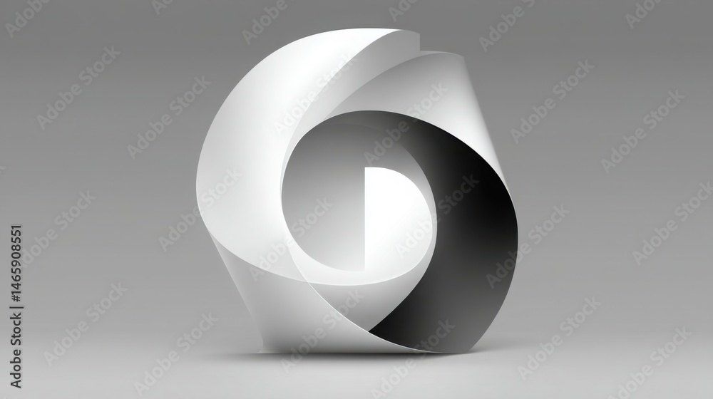 Poster intricate fibonacci growth spiral icon representing concept of stepwise expansion in circular form w