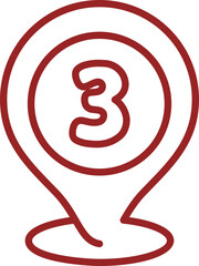 Location Pin Number Line Icon