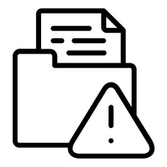 file folder alert icon line