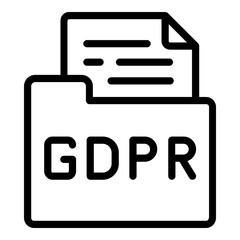 file folder gdpr  icon line
