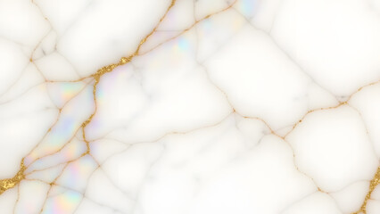 "Iridescent white marble with gold veins and silky texture, ideal for fashion backdrops and luxury packaging. Soft, luminous, and sophisticated."
