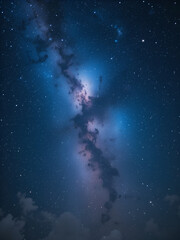 Obraz premium Starry Sky with Glowing Galaxy