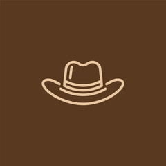 Cowboy hat logo in bold and minimal line art style.