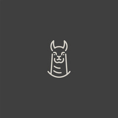 Llama logo in smooth and elegant line art style.