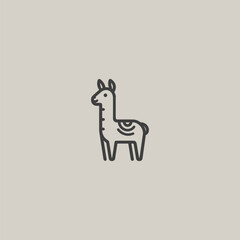 Llama logo in smooth and elegant line art style.