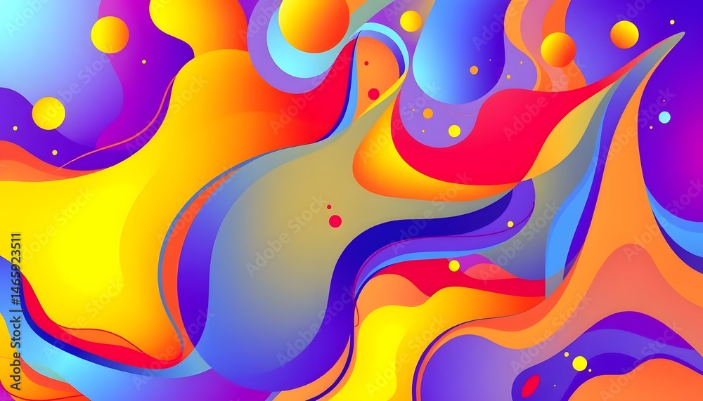 Fototapete abstract design with vibrant colors, dynamic shapes create an intense visual. modern background evok