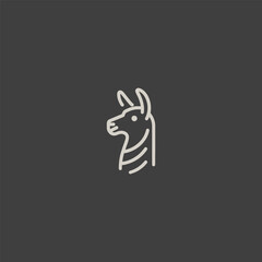Llama logo in smooth and elegant line art style.
