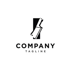 Letter I Cleaver Knife Logo Icon Vector