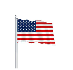 Flag of the United States Isolated on Transparent Background American National Symbol in High-Resolution PNG Format for Patriotic, Government, and Educational Use