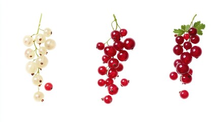 Vibrant Red and White Currants: A Delightful Trio of Berries