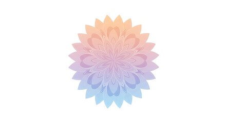 Aesthetic floral mandala pattern with soft blending colors