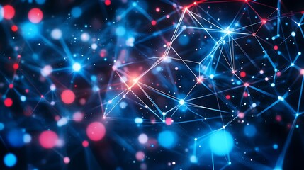 Obraz premium Abstract network of glowing lines and points (1)