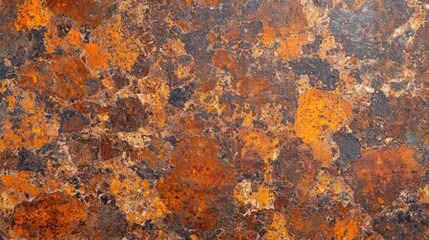 Corroded Metal Surface with Rustic Orange Textures