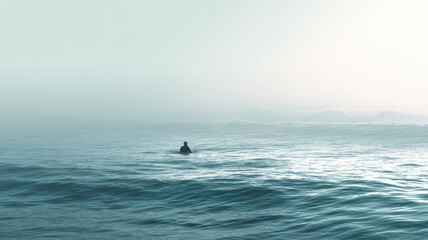 Obraz premium Lone Walker on the Sea