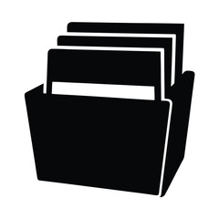 file cart vector silhouette icon - ideal for business, office, or remote work graphics.