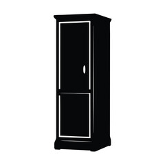 filing cabinet vector silhouette icon - ideal for business, office, or remote work graphics.