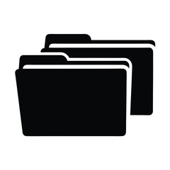 filing folders vector silhouette icon - ideal for business, office, or remote work graphics.