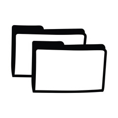 filing folders vector silhouette icon - ideal for business, office, or remote work graphics.