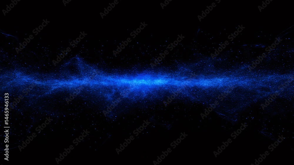 Aufkleber 暗い背景に散らばるコズミックな青い輝き星雲の抽象的なパターン