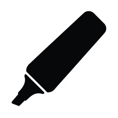 highlighter vector silhouette icon - ideal for business, office, or remote work graphics.