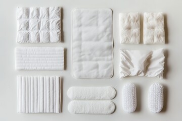 Various Hygiene Products on White Background