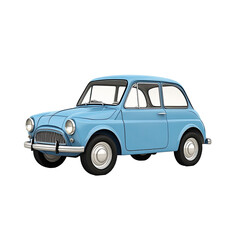 Light-blue vintage compact car