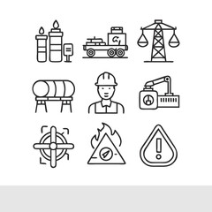 Industrial Safety and Construction Icons.