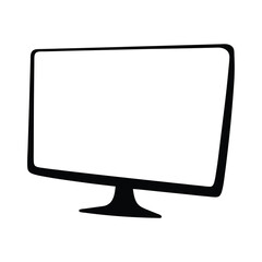 monitor privacy screen vector silhouette icon - ideal for business, office, or remote work graphics.