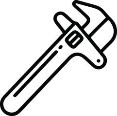 Adjustable Wrench Tool Outline