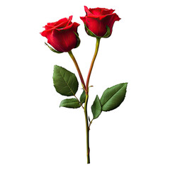 Two vibrant red roses