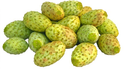 Fresh Green Prickly Pears Cactus Fruits Pile