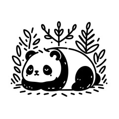 Naklejka premium Adorable Sleeping Panda Illustration