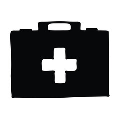 office first aid kit vector silhouette icon - ideal for business, office, or remote work graphics.