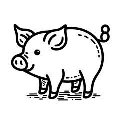 Fototapeta premium Adorable Cartoon Pig Illustration