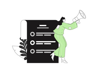 Personnel doing job interview flat vector concept operation hand drawn illustration
