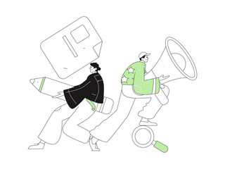 Personnel doing job interview flat vector concept operation hand drawn illustration
