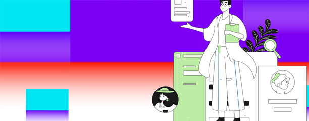 Personnel doing job interview flat vector concept operation hand drawn illustration
