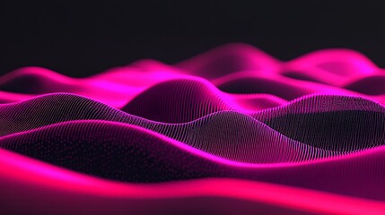 Abstract pink wavy digital landscape