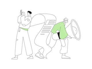 Personnel doing job interview flat vector concept operation hand drawn illustration
