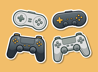 Set of Game Controllers for Video Games © rismaillustrations