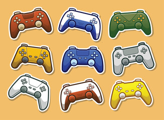 Top Collection of Game Controller Illustrations for Sticker.