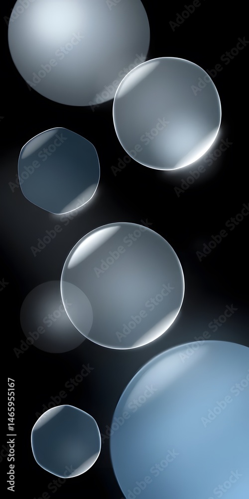 Leinwandbilder abstract frosted glass shapes image, soft focus design with glowing edges and smooth gradient fills 
